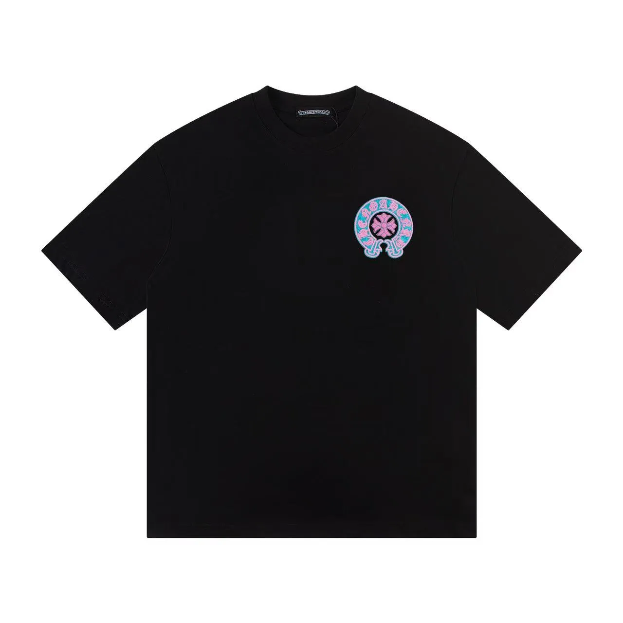 🅿️160 Style: 2025 new Croix Heart short-sleeved T-shirt Material: High version 300g double yarn combed cotton Size: S～XL Color: Black Style number: Z027